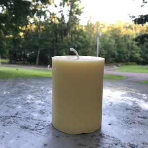 Cylinder 3 inch by 4 inch AUTHENTIC BEESWAX CANDLE   FREE SHIP
